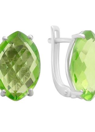 Серебряные серьги komilfo с хризолітом 9.726ct (60002439)