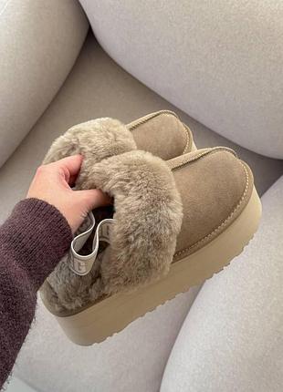 Funkette slipper platform light brown