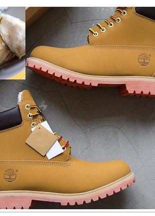 Timberland waterproof boot brown (хутро)