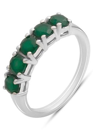 Серебряное кольцо komilfo с натуральным агатом 1.1ct, вес изделия 2,15 гр (2197256) 17 размер