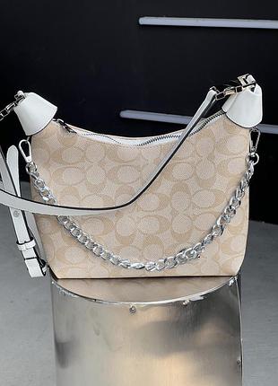 Сумка coach juliet shoulder bag біло-бежевий