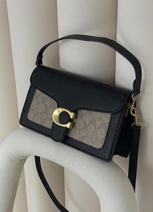 Сумка coach tabby black эко черно-бежевый