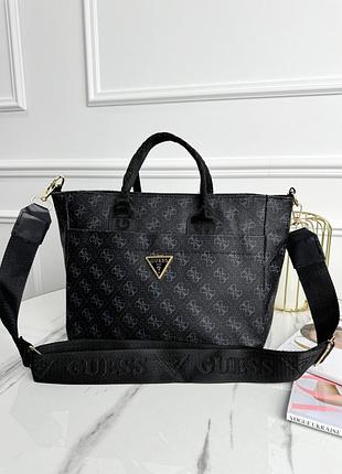 Сумка guess medium шопер чорний