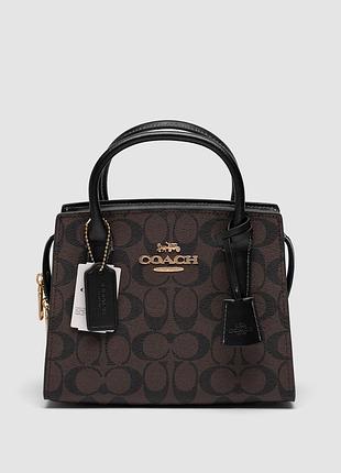 💎 coach andrea carryall in signature canvas brown black