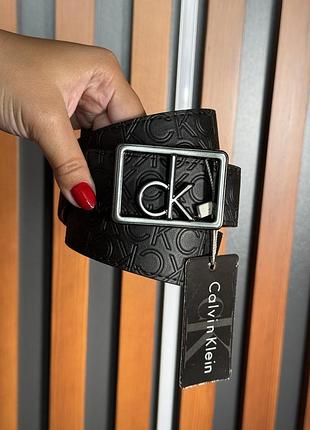 Ремень calvin klein черный + серебро