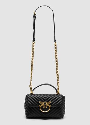 💎 pinko mini classic lady love bag puff chevron black/gold