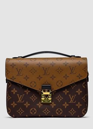 💎 louis vuitton pochette metis shoulder bag brown leather monogram reverse coated