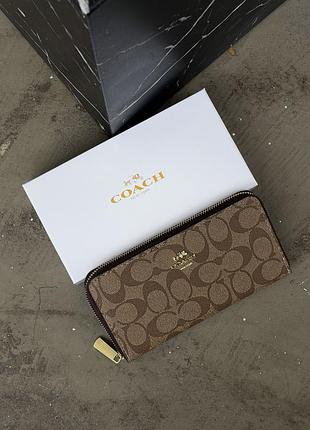Гаманець coach великий напис персиковий