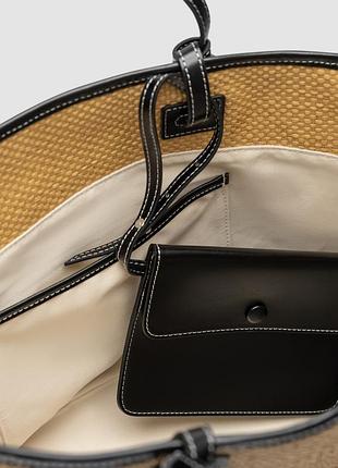 🤍 solara bag raffia/black 3