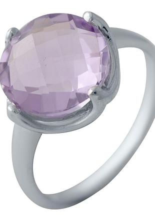 Серебряное кольцо komilfo с натуральным аметистом 4.913ct, вес изделия 3,61 гр (2042990) 17 размер