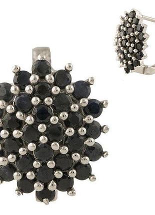 Серебряные серьги komilfo с натуральным сапфиром 2.813ct (1239209)