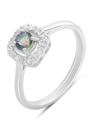 Срібне кільце komilfo з містиком топазом 0.315ct, вага виробу 2,11 г (2190400) 17.5 розмір 1.91, 17"