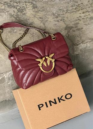 Жіноча сумка pinko mini love bag puff butterfly бордовий