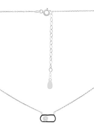 Серебряное колье komilfo с фианитами, вес изделия 3,26 гр (2198680) 400450 размер