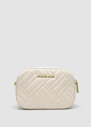 💎 michael kors jet set charm small quilted camera crossbody bag cream