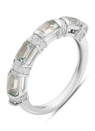 Серебряное кольцо komilfo с натуральным топазом 2.27ct, фианитами, вес изделия 2,95 гр (2206934) 18 размер