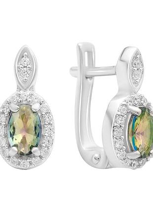 Срібні сережки komilfo з містик топазом 1.013ct (2203902)