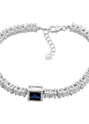 Серебряный браслет komilfo с сапфиром nano 9.25ct, вес изделия 12,54 гр (2205777) 1720 размер