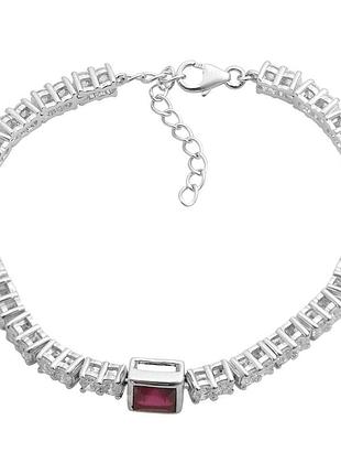 Серебряный браслет komilfo с натуральным рубином 9.832ct, вес изделия 12,81 гр (2205753) 1720 размер