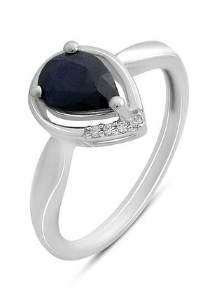 Серебряное кольцо komilfo с натуральным сапфиром 1.38ct, вес изделия 1,97 гр (2213994) 16.5 размер