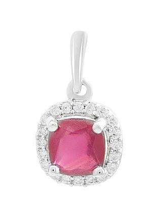 Серебряная подвеска komilfo с рубином 1.47ct, фианитами (2204978)