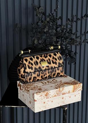 Сумка dolce&gabbana sicily medium - premium леопард 19cm