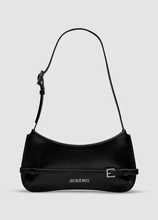 💎 jacquemus le bisou ceinture leather shoulder bag in black