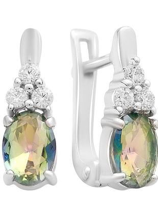 Срібні сережки komilfo з містик топазом 1.51ct (2203919)