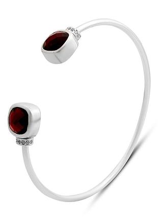 Серебряный браслет komilfo с искусственным гранатом nano 7.208ct, фианитами, вес изделия 10,28 гр (2206743) 19221 размер