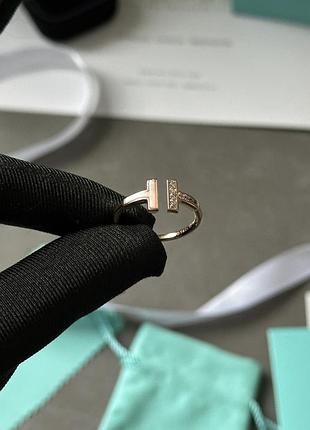 👑 tiffany t wire ring in rose gold 18k mother-of-pearl