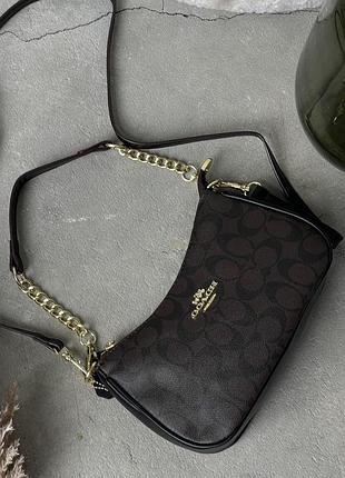 Сумка coach bolso de hombro teri шоколадная