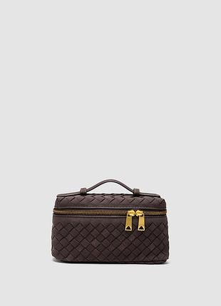 🤍 nostra suede bag chocolate/gold