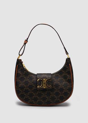 💎 celine medium ava triomphe bag in triomphe canvas and calfskin tan