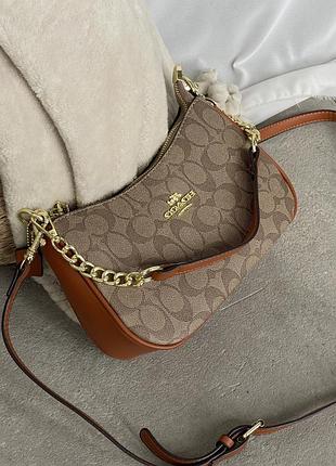 Сумка coach bolso de hombro teri бежевый
