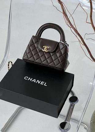 Сумка chanel kelly bag шоколадный (premium)