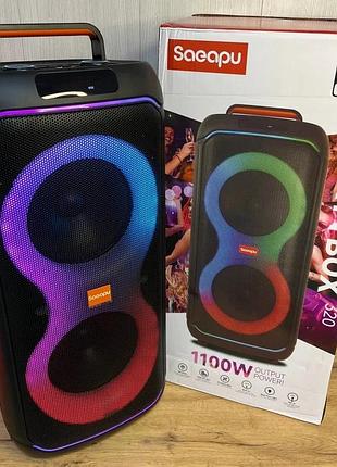 Портативна акустична система 240w з rgb підсвічуванням телескопічною ручкою