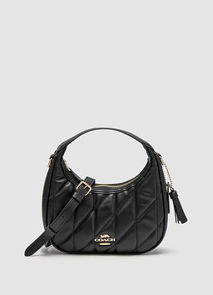 💎 coach carmen mini crossbody bag with quilting black/gold