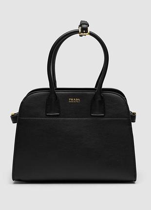 💎 prada medium black leather tote bag