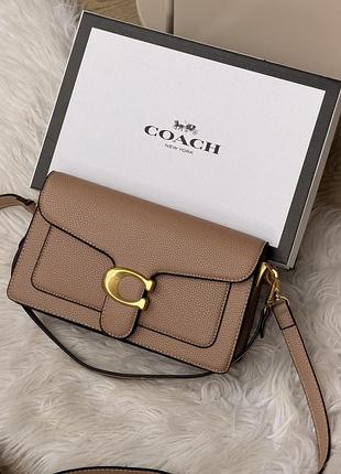 Сумка coach tabby black эко бежевый