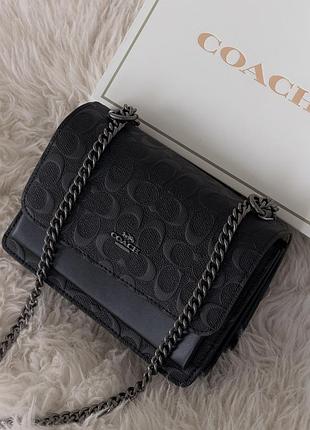 Сумка coach mini klare crossbody in signature canvas чорний текстурований