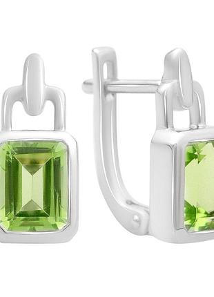 Серебряные серьги komilfo с хризолітом 2.721ct (60002448)