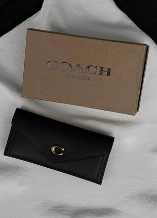Кошелек coach визитница большая черная классическая