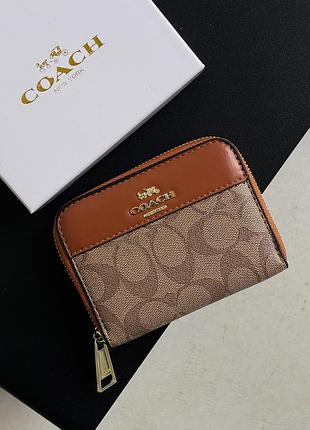 Кошелек coach маленькая надпись персиковый