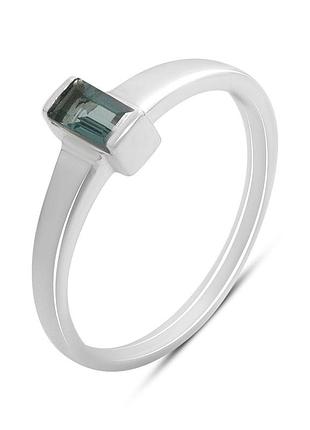 Серебряное кольцо komilfo с топазом лондон блю 0.244ct, вес изделия 1,5 гр (2213666) 17.5 размер
