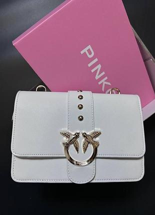 Pinko classic love bag white / gold