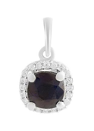 Серебряная подвеска komilfo с сапфиром 1.389ct, фианитами (2205340)