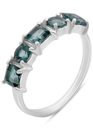 Серебряное кольцо komilfo с топазом лондон блю 1.283ct, вес изделия 2,37 гр (2204633) 17 размер