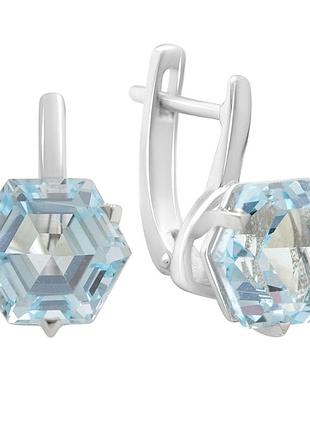 Срібні сережки komilfo з натуральним топазом 10.327ct (2213819)