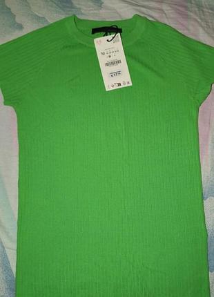 Футболка zara тканина в рубчик