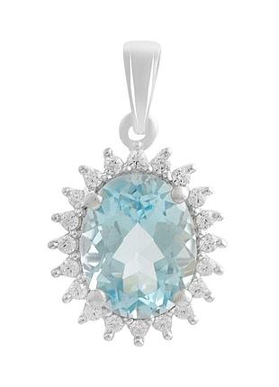 Срібна підвіска komilfo з топазом 3.265ct, фіанітами (2206965)
